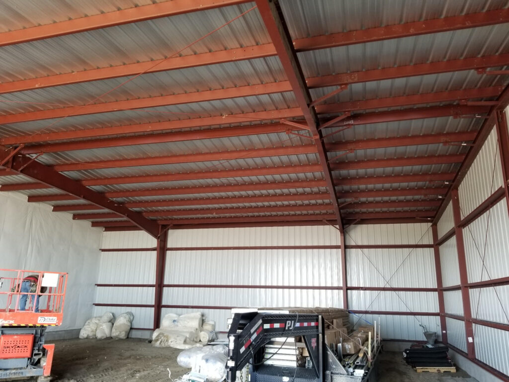 Steel hay barn