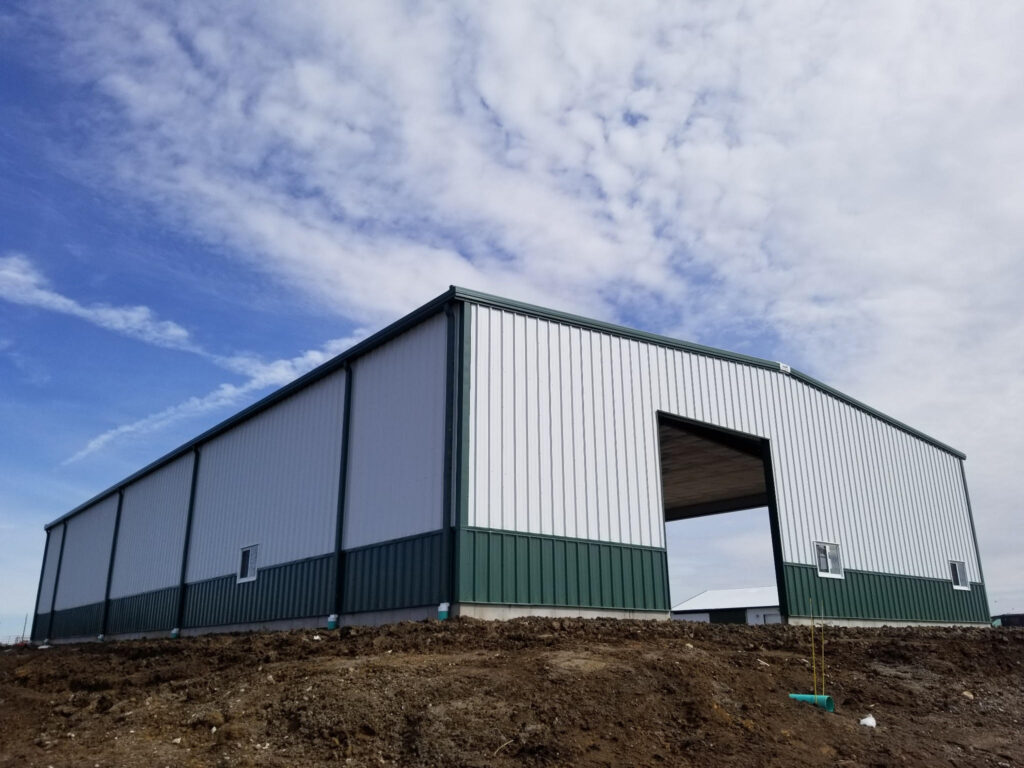 Steel hay barn