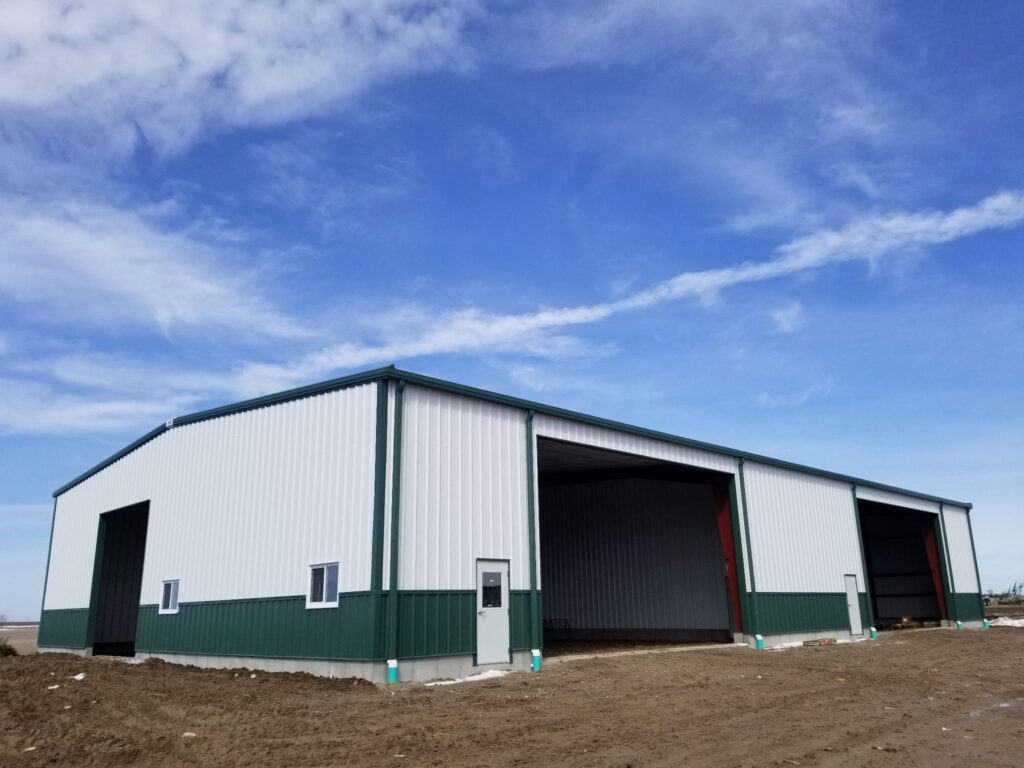 Steel hay barn