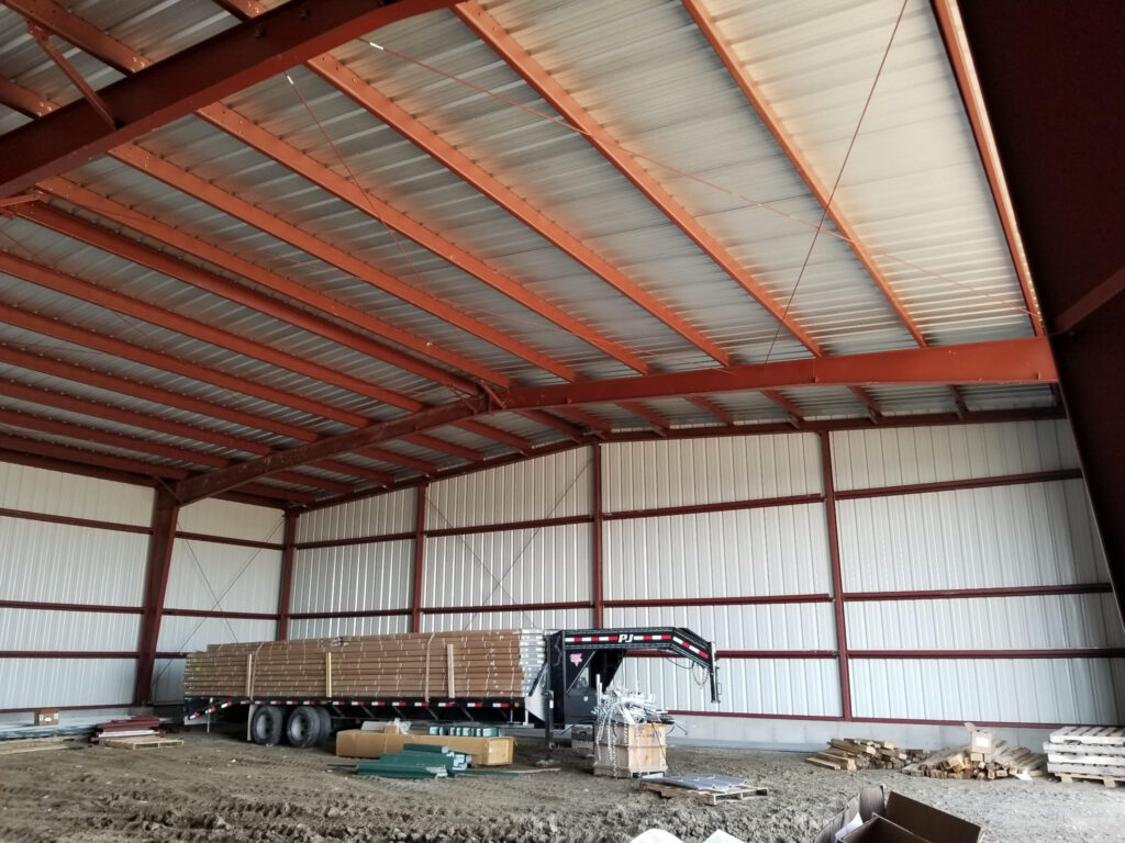 Steel hay barn