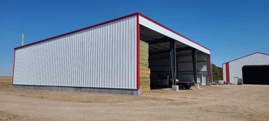 66' x 90' x 21'6/16'6' kansas hay barn from topline steel buildings