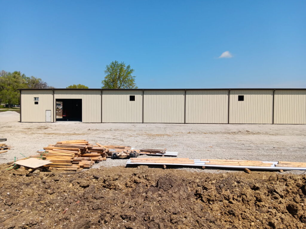 100'x200' steel storage building