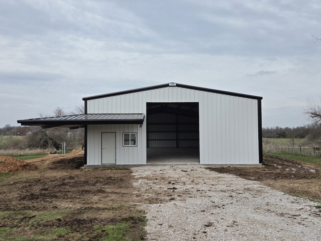 40'x80' metal building with porch